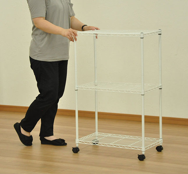 スチールラック オープンラック キャスター付き 幅60 高さ51 シンプル
