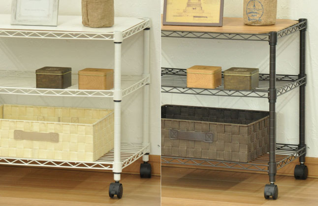 スチールラック オープンラック キャスター付き 幅60 高さ51 シンプル