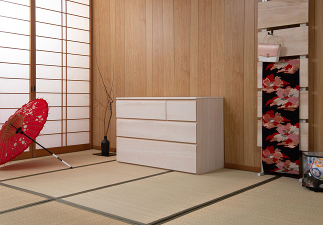 桐チェスト 3段 幅100 高さ66 着物収納 洋風 日本製 完成品 桐タンス