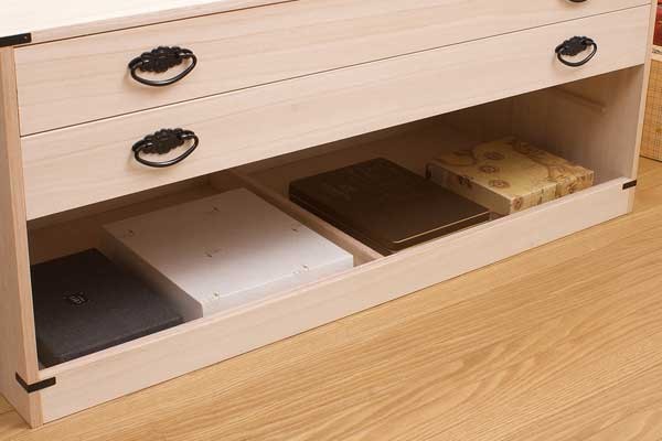 木製引き戸タンス 引き戸付き 引き出し6段 高さ98cm 着物収納 桐 チェスト タンス 箪笥