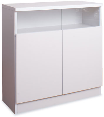 ※ キャビネット 幅79cm ホワイト [8155] キャビネット リビング収納 食器棚 白 幅79cm : 収納家具本舗 - 通販