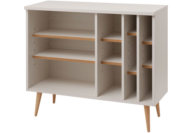 木製本棚 オープンシェルフと引き出し付き 引き出し付き木製ラック 本棚 ラック 引き出し付きラック おしゃれ