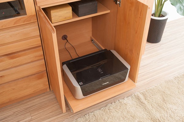 パソコンデスク 木製 プリンター 収納 省スペース 完成品 90cm幅