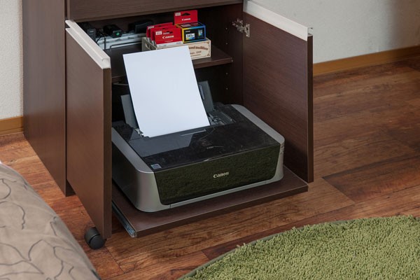 パソコンデスク キャビネット 木製 プリンター 収納 省スペース 幅60