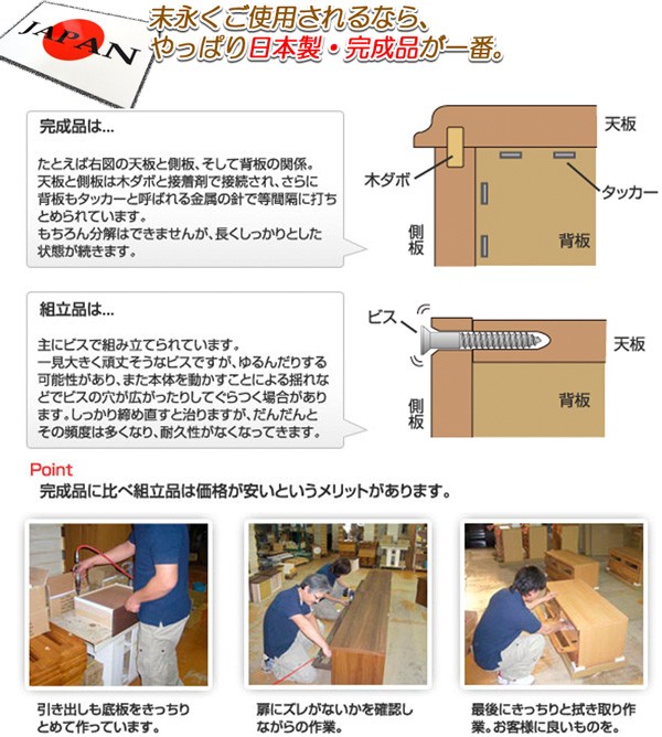 チェスト 引き出し収納 4段 幅80 高さ87 木製 日本製 完成品