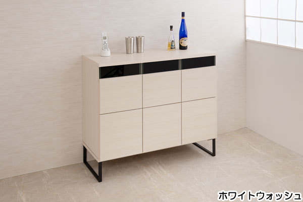 キャビネット 扉収納 木目調 幅106 脚付き ロータイプ 日本製 完成品 木製 リビング収納