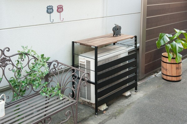 エアコン室外機用の収納ラック エアコン 室外機 収納 ラック 棚 カバー 日よけ 日本製 : 収納家具本舗