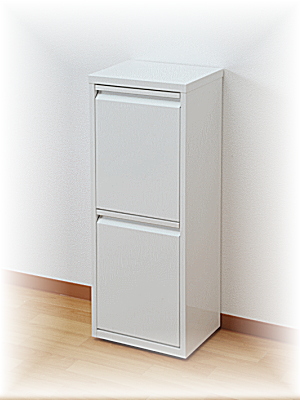 スチール製 フラップ式 ダストボックス 2分別 幅34.5cm ゴミ箱 ごみ箱