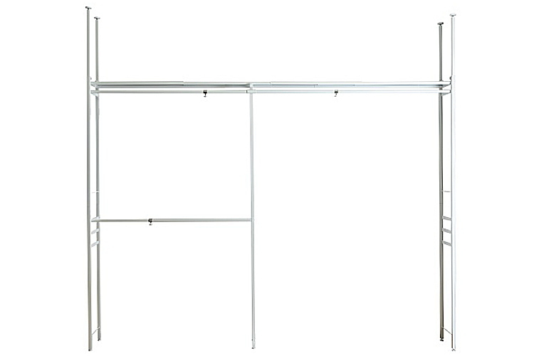 ツッパリ クローゼット ハンガーラック ホワイトハンガー【ハイタイプ