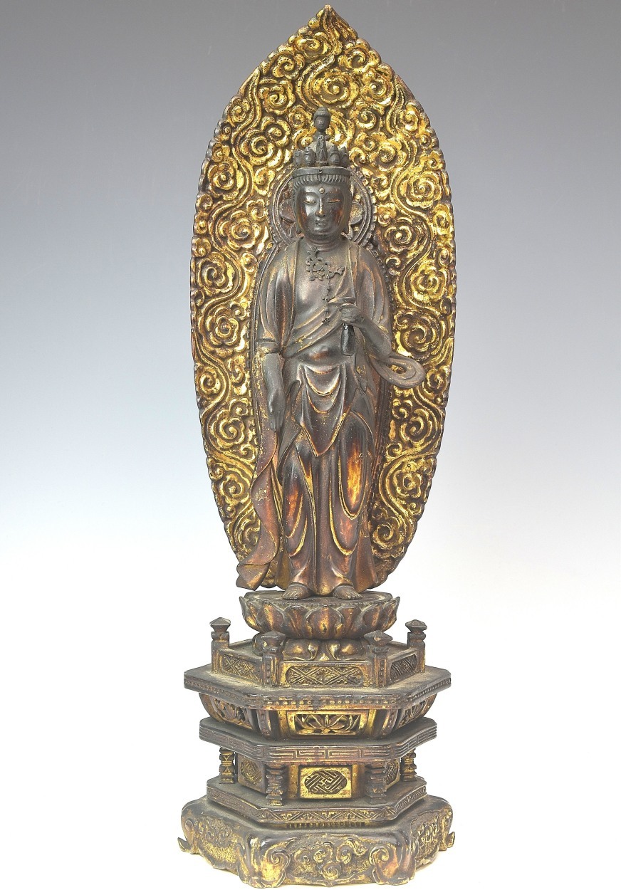 在庫あ通販江戸時代　木彫　玉眼十一面観音菩薩像　高さ４０ｃｍ　仏像　本物保証　Ｗ１６６１ 仏像