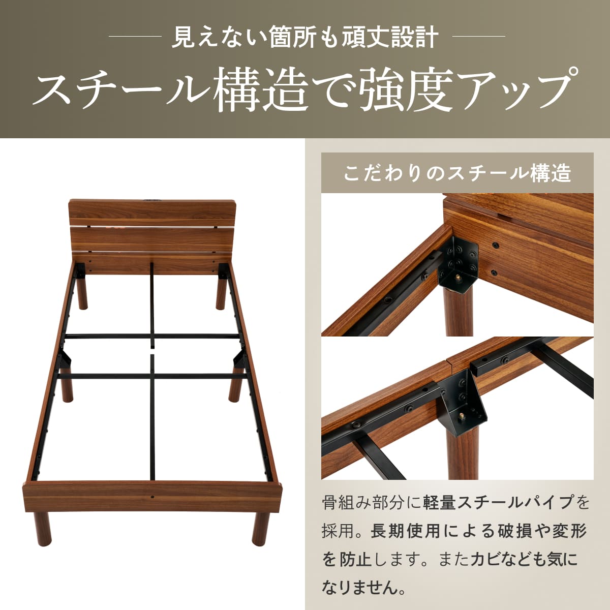 GOKUMIN コンフォートバンブーベッド ダブル ベッド ベッドフレーム