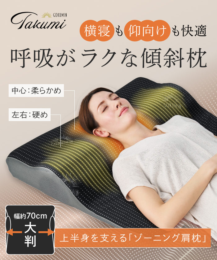 GOKUMIN ゾーニング肩枕 枕 まくら 上半身まで支える 傾斜設計 3ゾーン