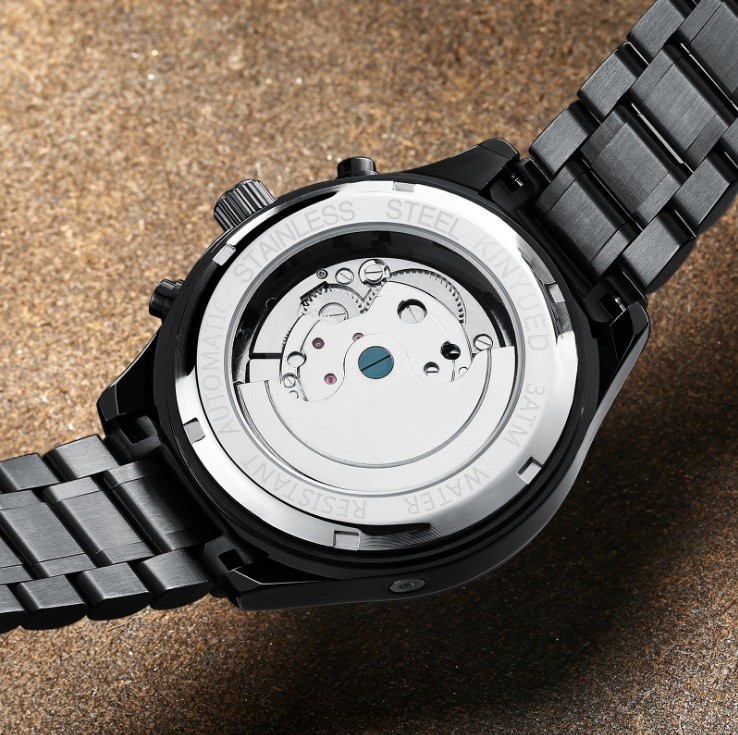 腕時計 メンズ 自動巻き スケルトン 天然ダイヤ 30m防水 時計 腕時計 ステンレスケース　送料無料