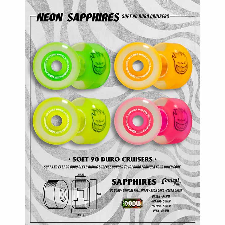 SPITFIRE スピットファイアー  NEON SAPPHIRES SOFT 90 DURO CUISERS CONICAL FULL SHAPE ウィール スケボー |  | 02