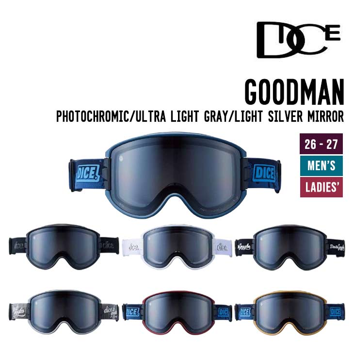 DICE �_�C�X 26-27 GOODMAN �O�b�h�}�� �X�m�[�{�[�h �S�[�O�� Photochromic -Ultra Light Gray -Light Silver Mirror GM64570