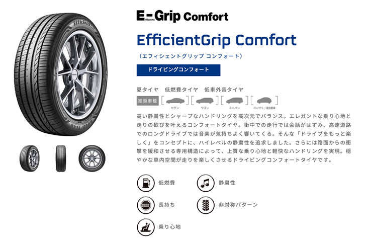 グッドイヤー エフィシェントグリップ．195/55R16.21年製．深山．4本． エフィシェントグリップ コンフォート[EfficientGrip Comfort