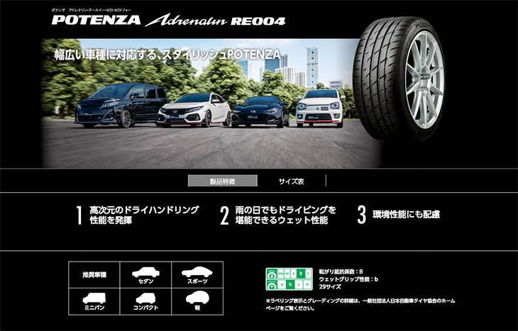 年製 ブリヂストン POTENZA ポテンザ Adrenalin RE