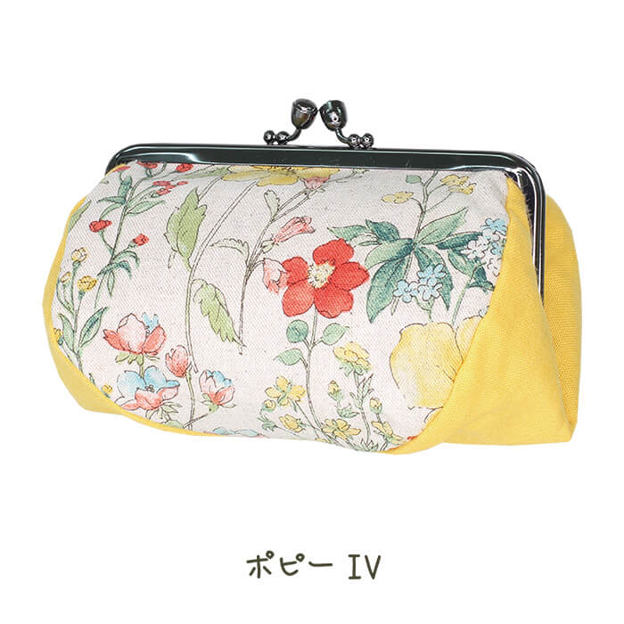 ぞぞがま口財布　がま口ポーチ　メイクポーチ　ハンドメイド　北欧花柄 イナダ商事 がま口ポーチ ポーチ 化粧ポーチ ドット 帆布 軽い
