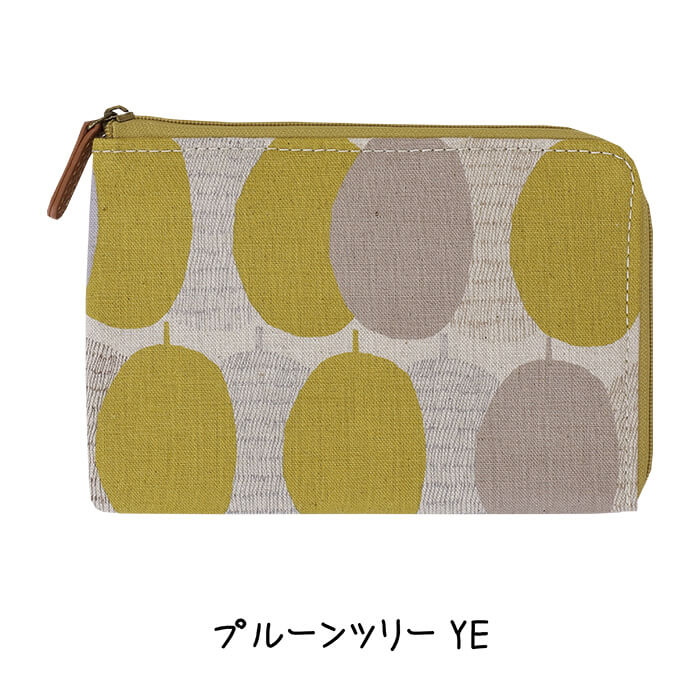 化粧ポーチ L型ポーチ 薄型 カードケース 花柄 北欧柄 布 軽い