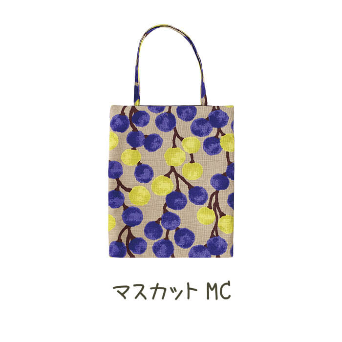 イナダ商事 ミニ手提げ 手提げバッグ バッグ マチ無し 麻 花柄 布