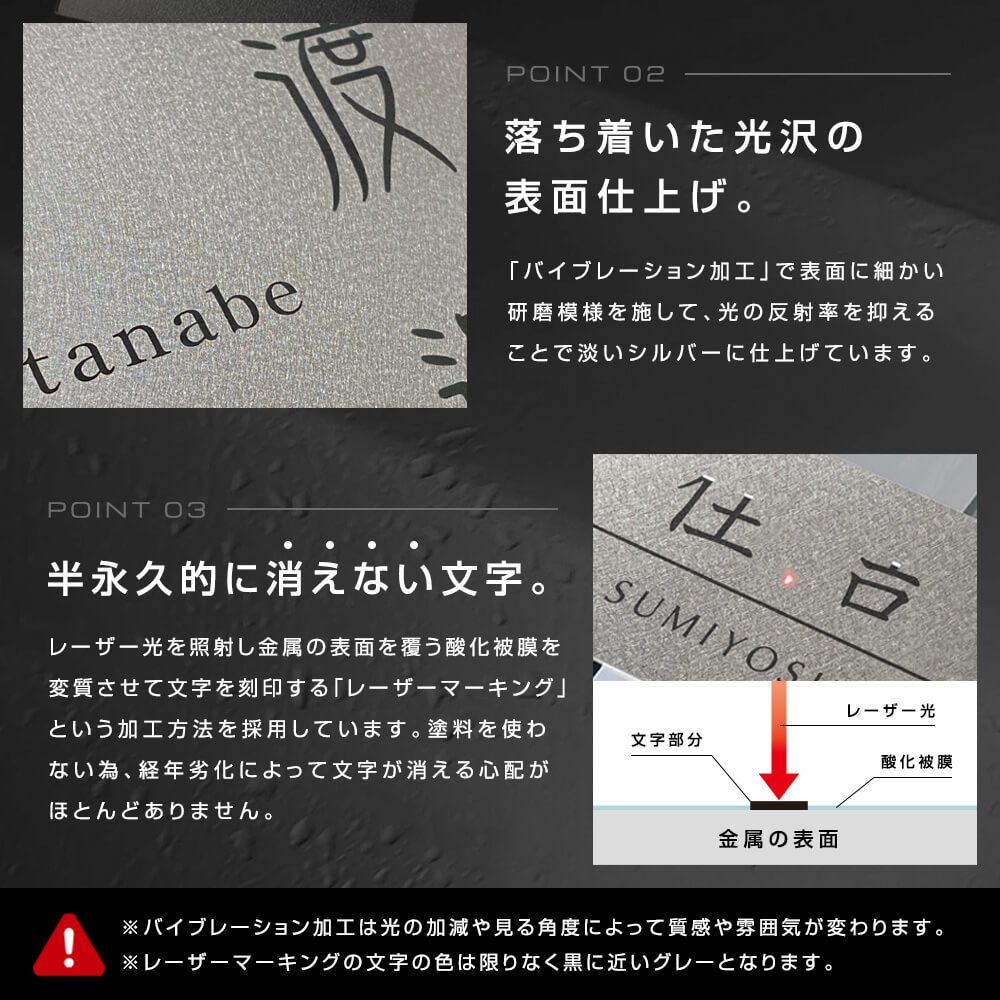 チタン 軽く 強く 錆びにくい】 表札 チタモ (TiTAMO) フリーサイズ