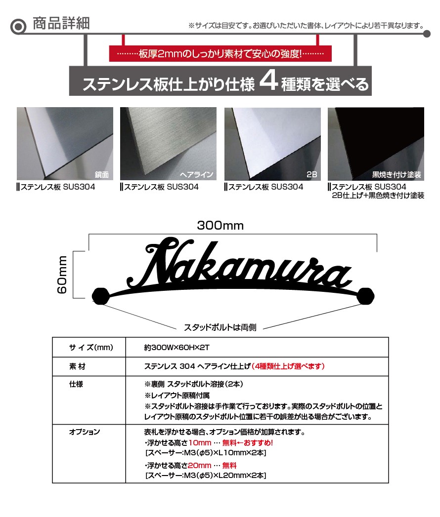 ステンレス銘板