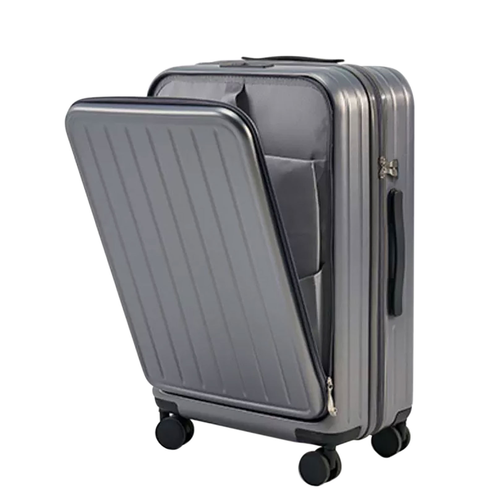 前開き スーツケース 機内持ち込み USBポート付き キャリーケース Sサイズ フロントオープン 小型 1泊 2泊 3泊 フロントポケット 軽量  大容量 多収納ポケット