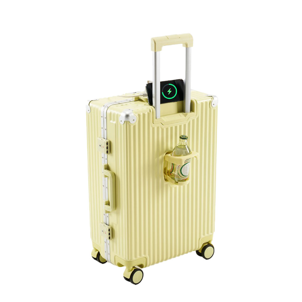 スーツケース フレームタイプ USBポート付き キャリーケース Sサイズ 7カラー選ぶ カップホルダー付き 1-3日用 軽量設計 大容量 多収納ポケット sc173-20｜signkingdom｜07