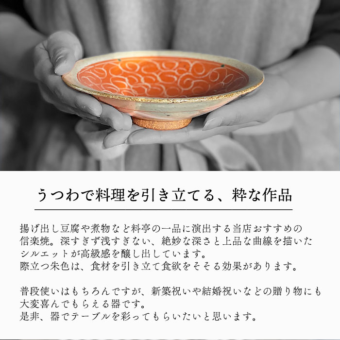 信楽焼 浅鉢 渦 16.5cm 日本製 国産 和食器 和陶器 陶磁器 陶器 器 皿