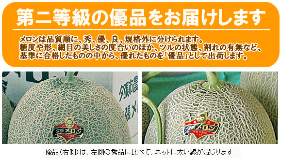 夕張メロン（共撰・優・大玉）2Kg×4玉 北海道夕張産めろん 出荷時期：6