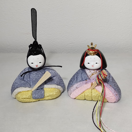 稲村人形店 木目込み ひな人形セット 紫 (inamura-hina-c