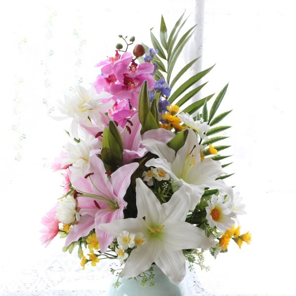 造花 仏花 ダリアとモカラの花束 一本(一束) 菊 CT触媒 シルクフラワー