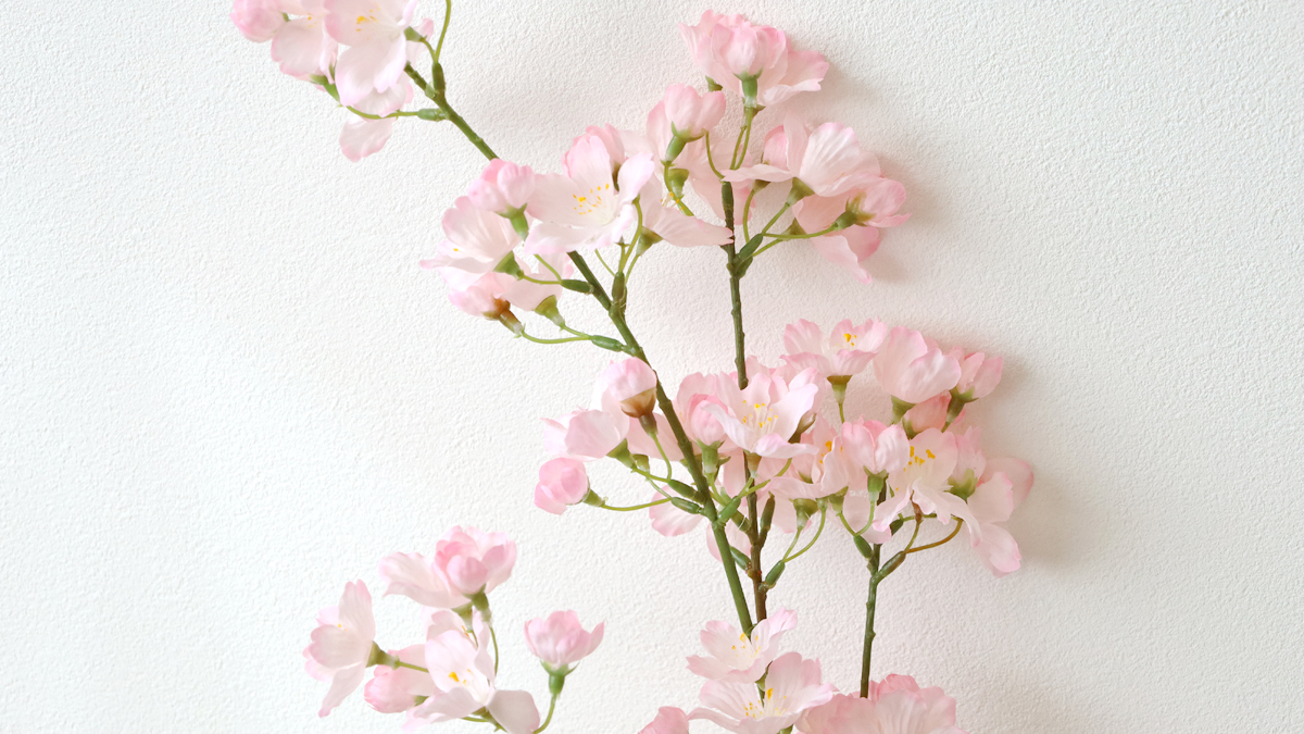 高級　綺麗なピンク色　桜のアートフラワー 造花　7本　約110cm 桜 造花 コヒガンザクラ 110cm 枝 さくら 木 VE-6909 ディスプレイ tan