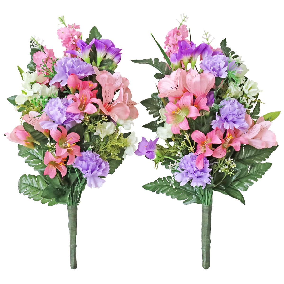 造花 仏花 イエローのアルストロメリアとカーネーションの花束 一対 CT