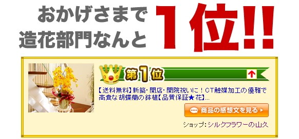 おかげさまでランキング造花部門なんと1位！