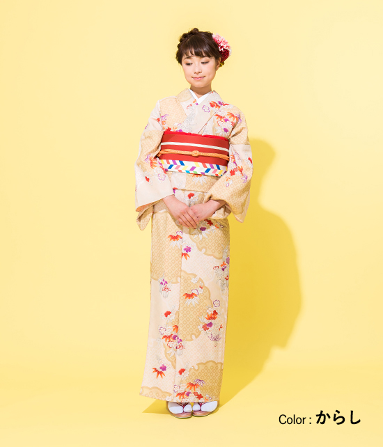 着物 小紋 雪輪に小花 きもの 和音-WAON- 公式 | キモノ kimono 普段着
