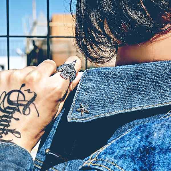 フェザー リング メンズ イーグル 羽根 鷹 アメカジ シンプル