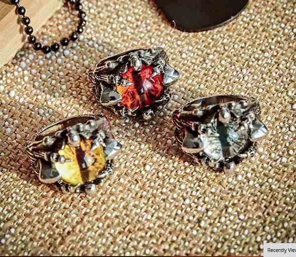 ドラゴン リング メンズ ステンレス レッドアイ 龍の目 デビル 全3色