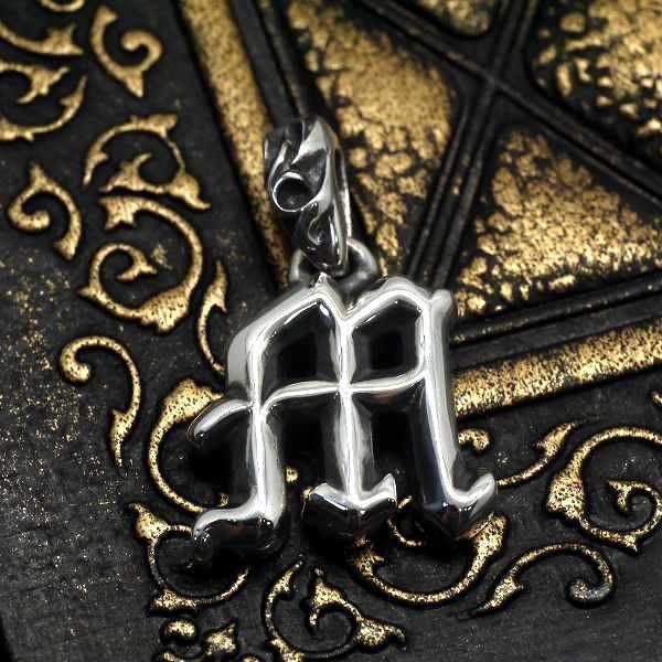 アルファベット M チャーム ペンダント ネックレス トップ シルバー925