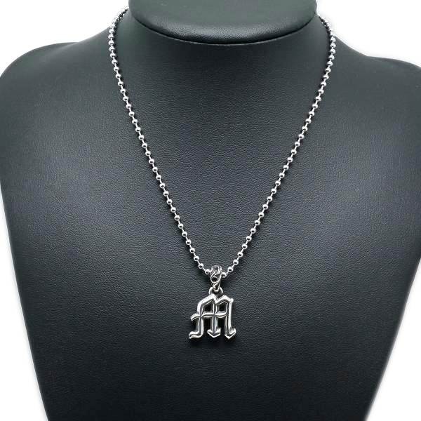 アルファベット M チャーム ペンダント ネックレス トップ シルバー925