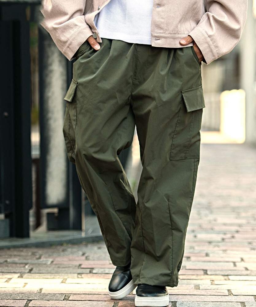 SILVER BULLET カーゴパンツ メンズ 夏用 ワイド イージー ウエスト  