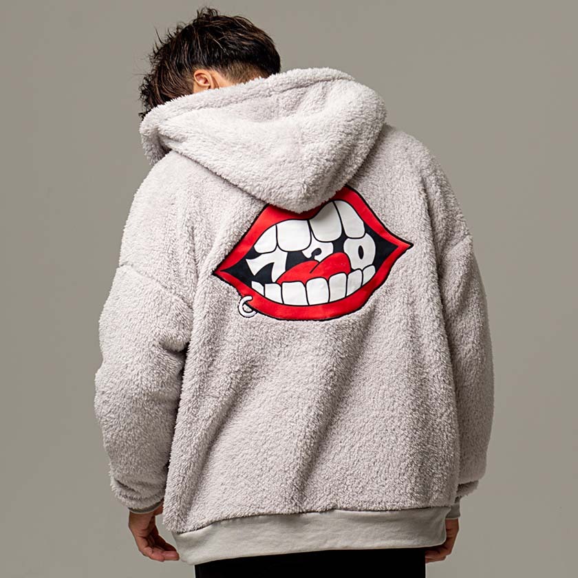 Quot ボアパーカー メンズ ブルゾン ボア 羽織 なみおくん アウター 韓国ファッション ストリート オーバーサイズ ユニセックス ビター系 Re730 秋 冬 64 Off