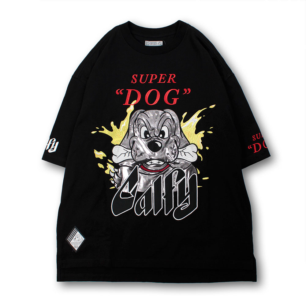 GALFY　犬キャラクター ブラックTシャツ Amazon | 【GALFY/ガルフィー ラインストーン ピカピカロゴT