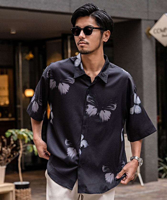 SILVER BULLET カジュアルシャツ メンズ 半袖 おしゃれ イージー 花柄