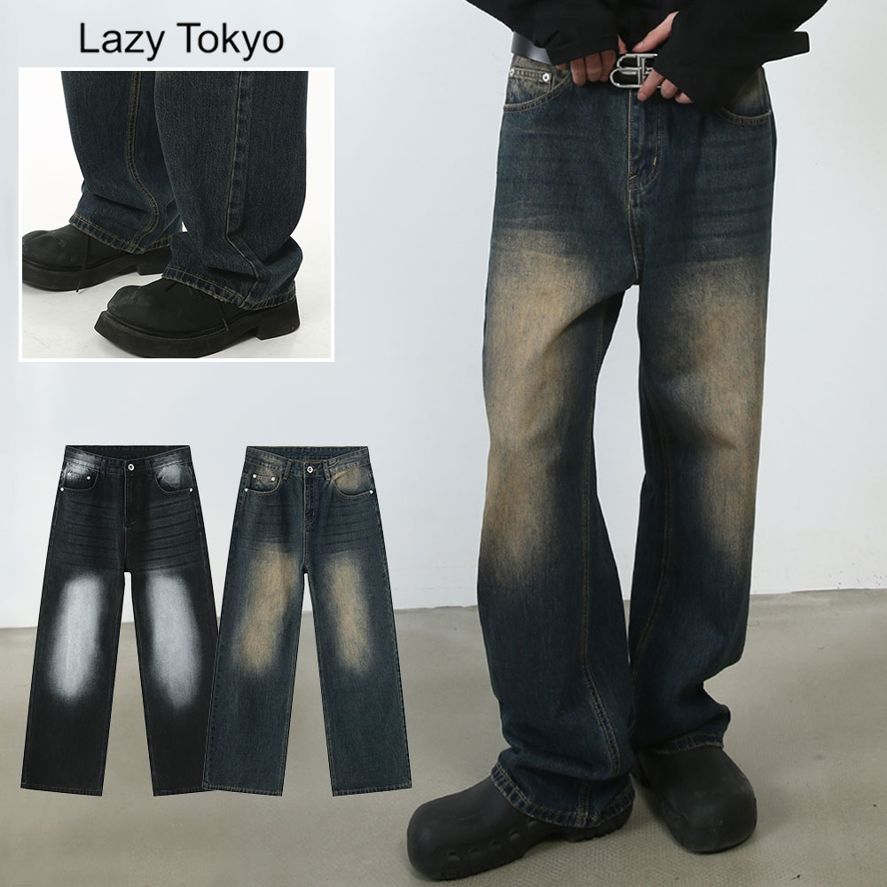 ノーブランド　ペイントデニムパンツ　y2k 古着　ワイド　ストレート shiki tokyo（シキトウキョウ）の「Wide Straight Painted Denim