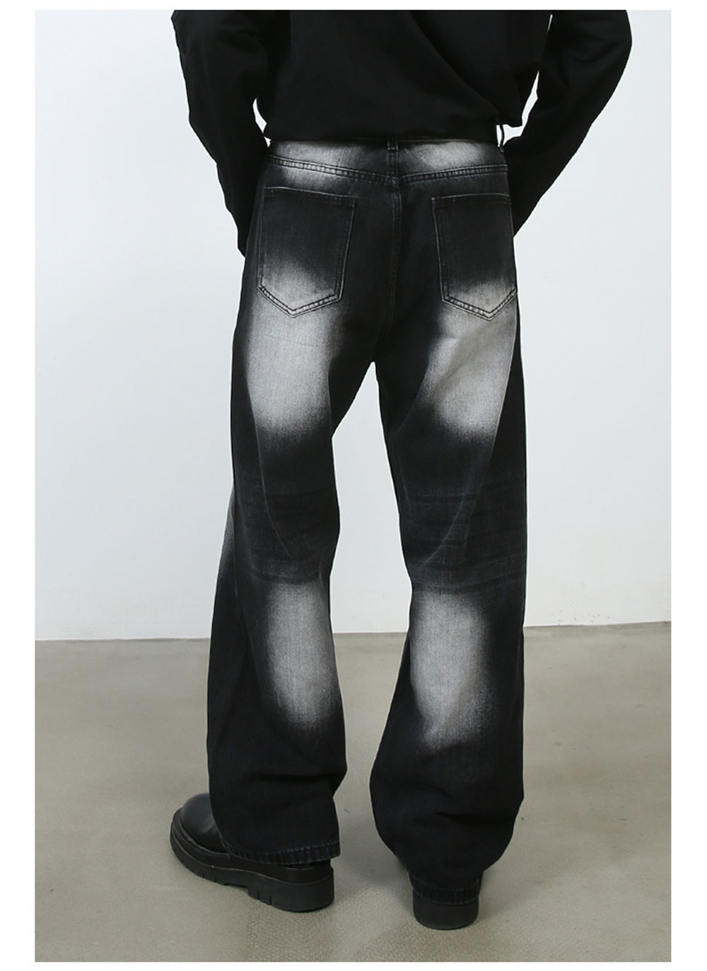 ノーブランド　ペイントデニムパンツ　y2k 古着　ワイド　ストレート shiki tokyo（シキトウキョウ）の「Wide Straight Painted Denim