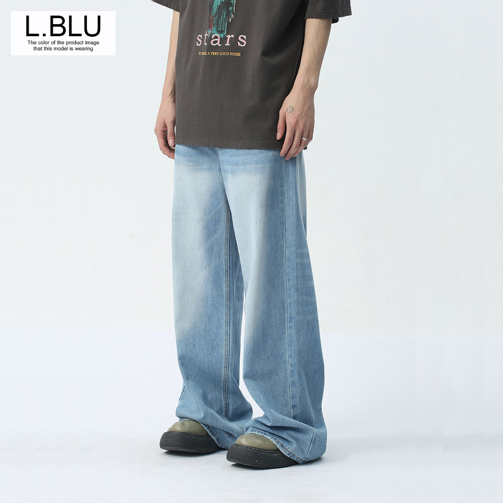 Lazy Tokyo デニムパンツ メンズ 太め ワイド バギー ジーンズ