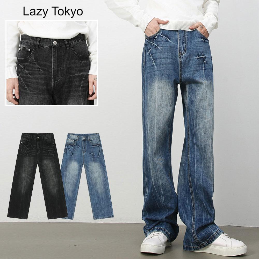 Lazy Tokyo デニムパンツ メンズ ストレート ジーンズ ジーパン