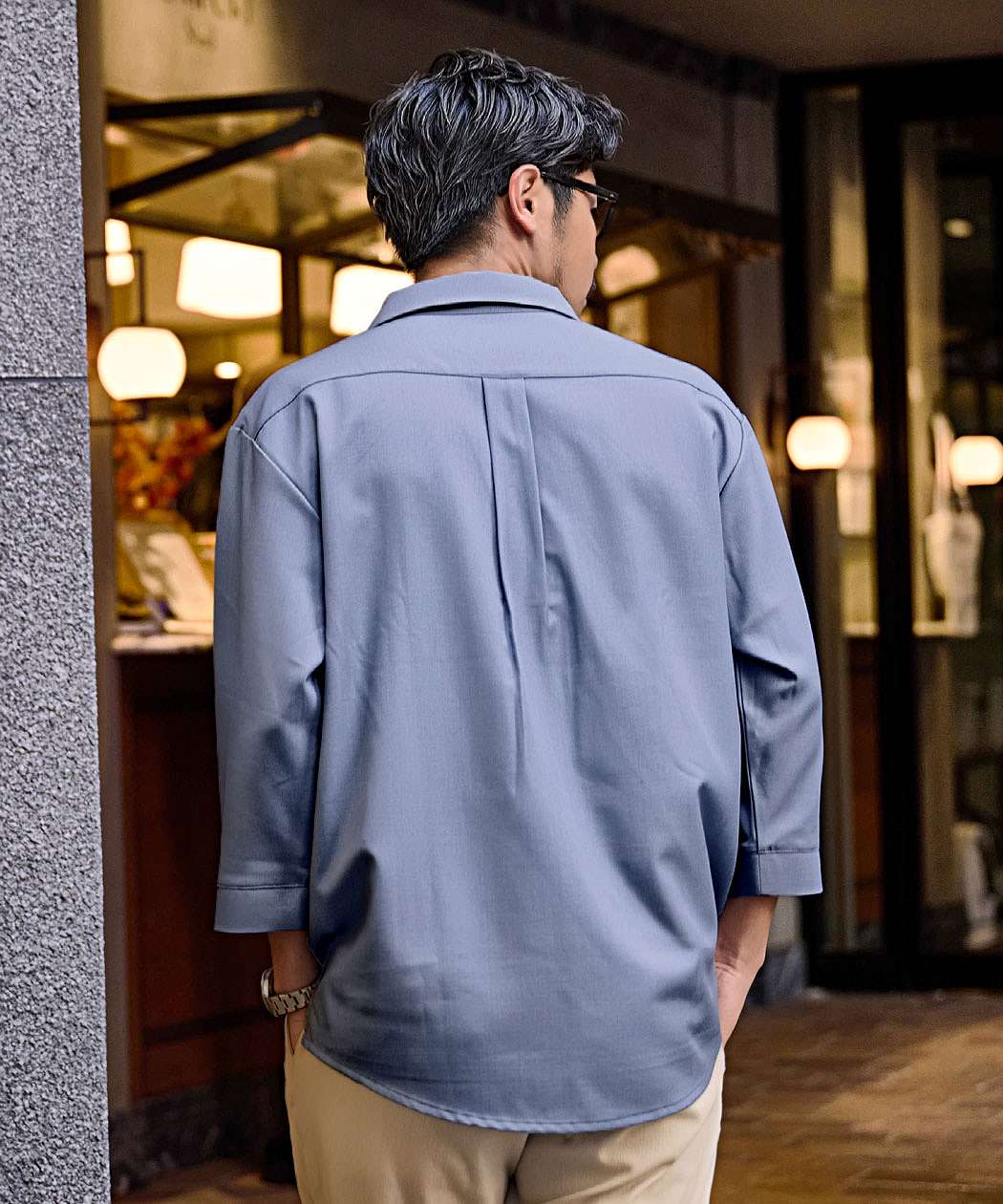スキッパーシャツ 新品未使用 SALE ANGENEHM（アンゲネーム） シャツ ms5612- Fastener skipper design
