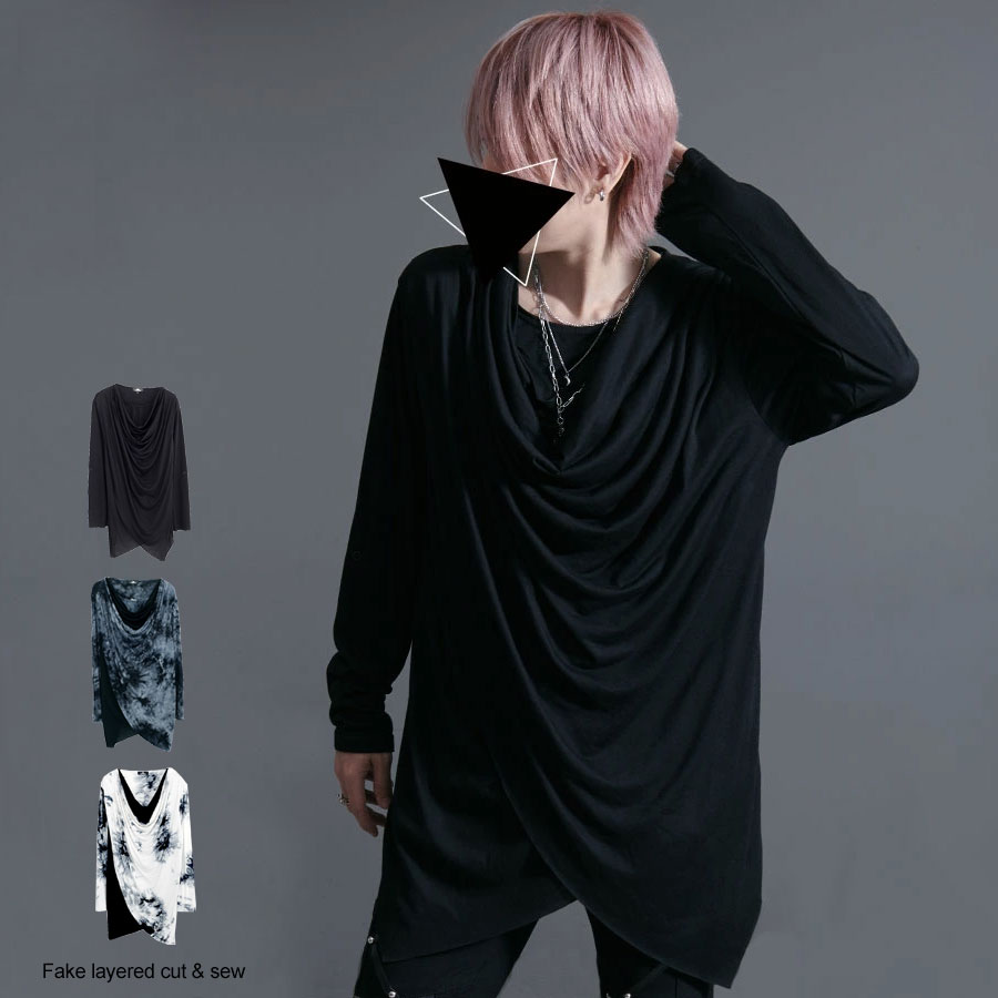 V*h様 ブランドメンズ服まとめて 5着まとめて Tシャツ メンズ 長袖 ロンT ブランド 重ね着風 薄手 無地 白 黒